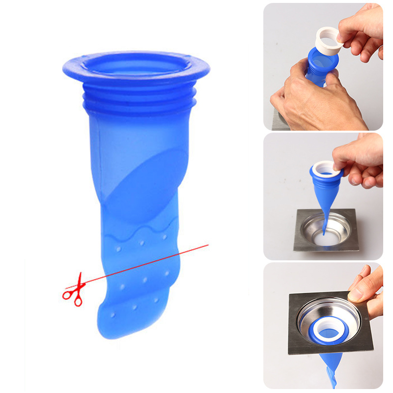 Bộ van ngăn mùi hôi cống kèm 2 nắp nhựa, phễu cao su silicon bịt nắp cống nhà tắm , nhà vệ sinh , phễu thoát sàn ngăn mùi hôi và côn trùng