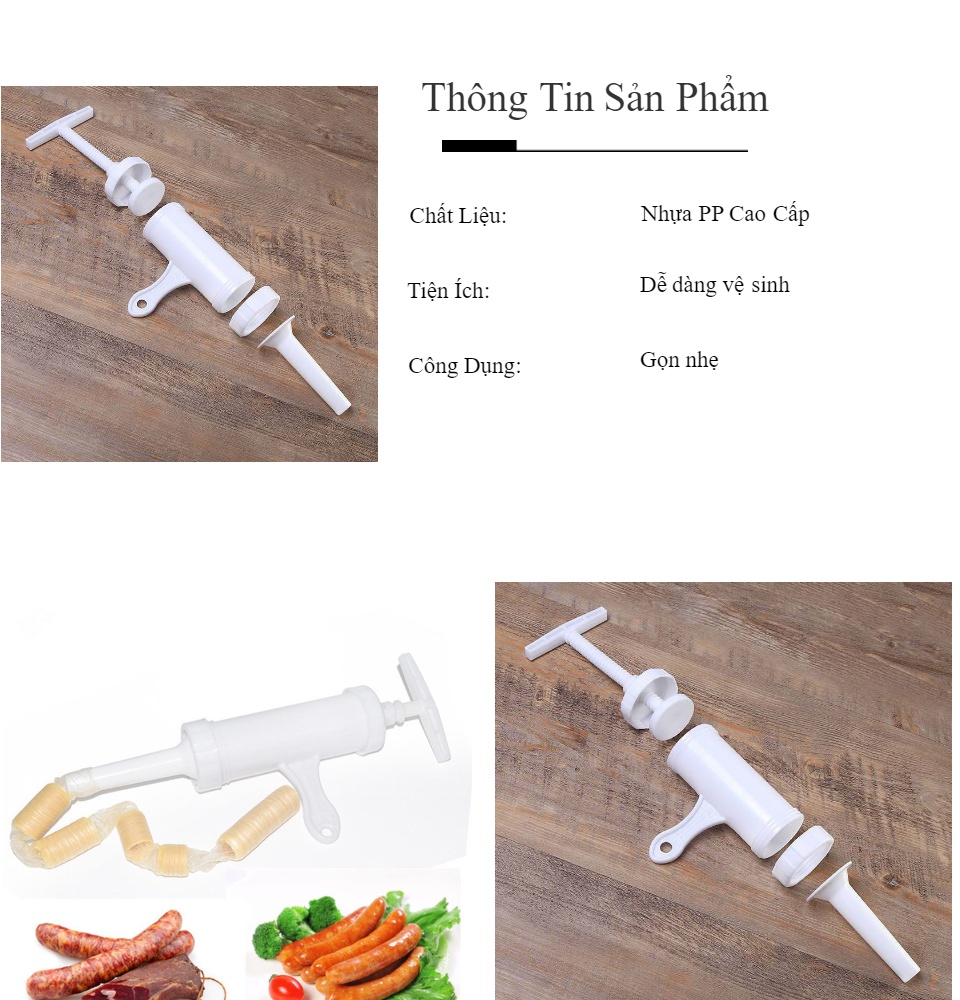 Dụng cụ nhồi thịt làm dồi, xúc xích, lạp xưởng
