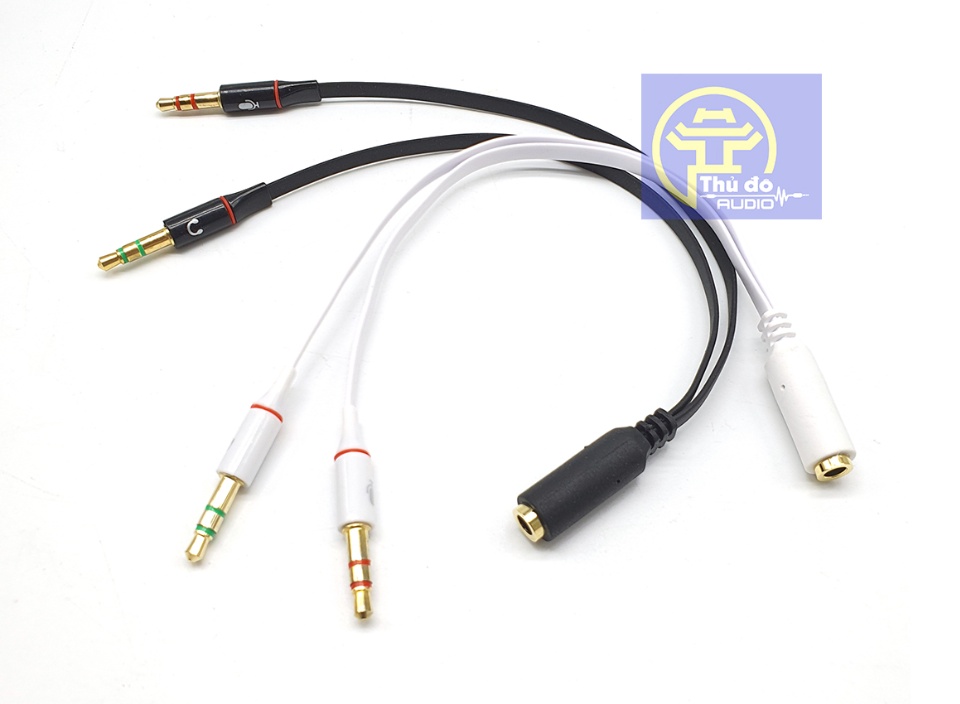 Dây gộp Audio và Mic chân 3.5mm Sử dụng mic tai nghe điện thoại cho máy tính bàn 2