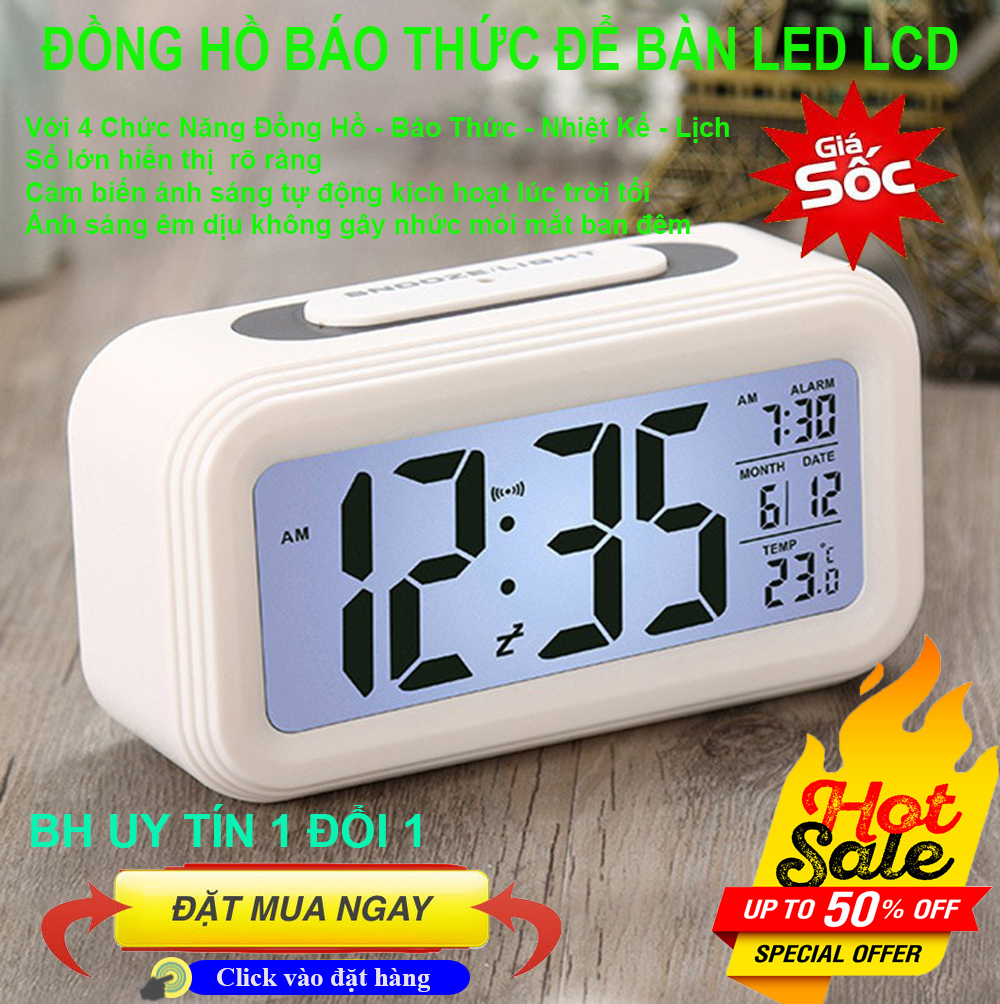 Đồng hồ led vạn niên , Dong ho led vong tay - CHỌN NGAY Đồng hồ để bàn LCD Led HD51 HL1010 Đa chức năng, Thiết kế tinh xảo loại Cao cấp; MẪU RT- 320, Giảm sốc NGAY TRONG HÔM NAY 50%, Bảo hành uy tín 1 đổi 1 Sp