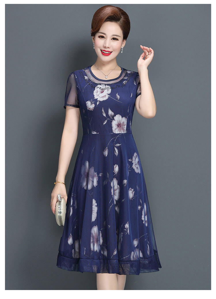 Đầm trung niên thun kết lưới mùa hè 2023