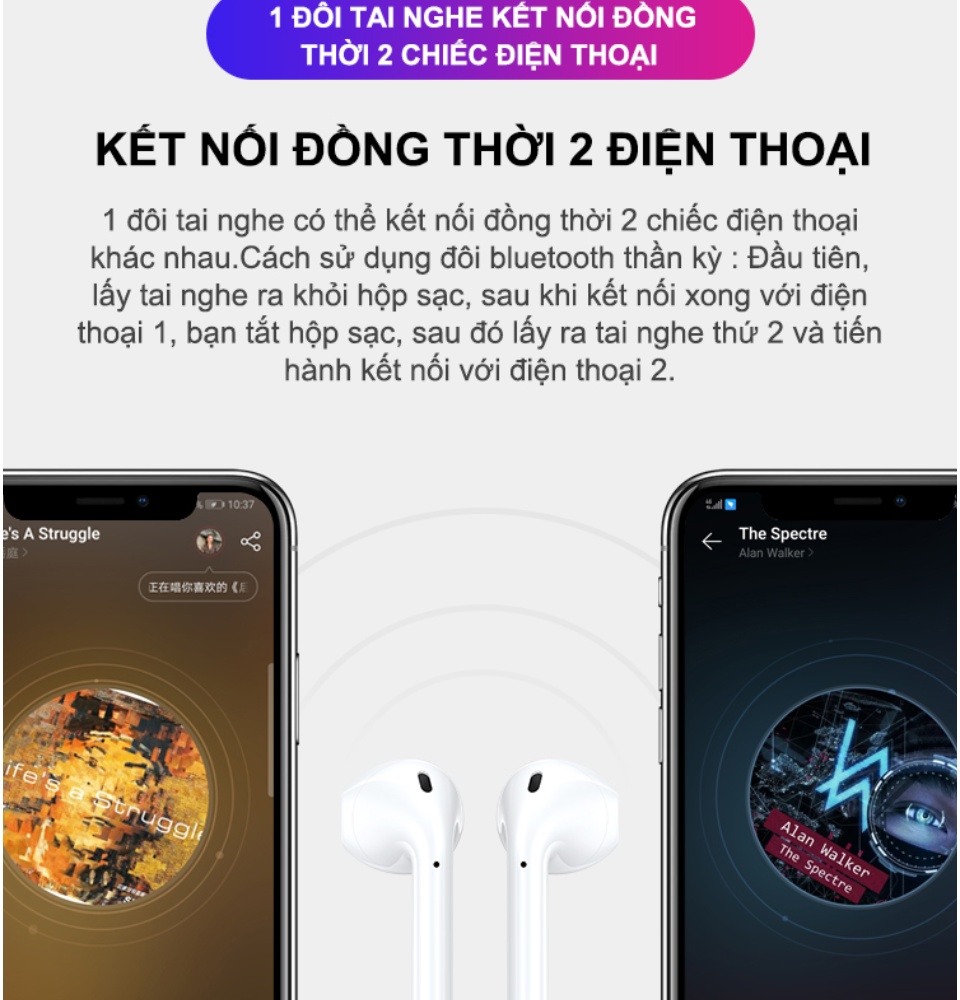 Tai nghe bluetooth, Tai Nghe Bluetooth Inpods12 Bản Pro Nâng Cấp Pin Trâu Hơn Nghe Hay, Tai Nghe Bluetooth Không Dây inpods i12s nhiều màu - Tai Nghe Bluetooth Pin Trâu 9