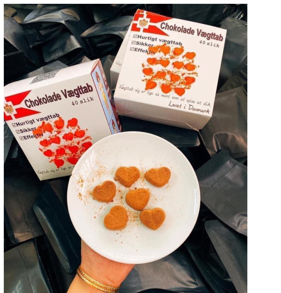 Tách lẻ 20 viên hộp trắng Kẹo socola giảm cân Đan Mạch chính hãng