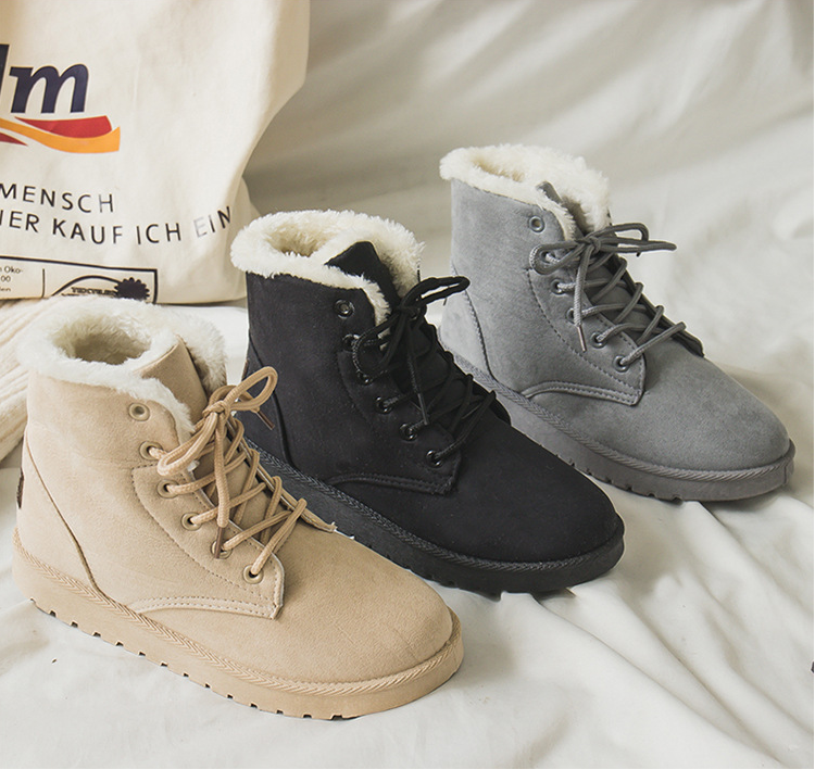 Boots nữ mùa đông, bốt lông dây buộc cực ấm đi du lịch mùa đông siêu đẹp, giày bốt nữ dáng đẹp, cute dành cho mùa đông đi chơi Sapa