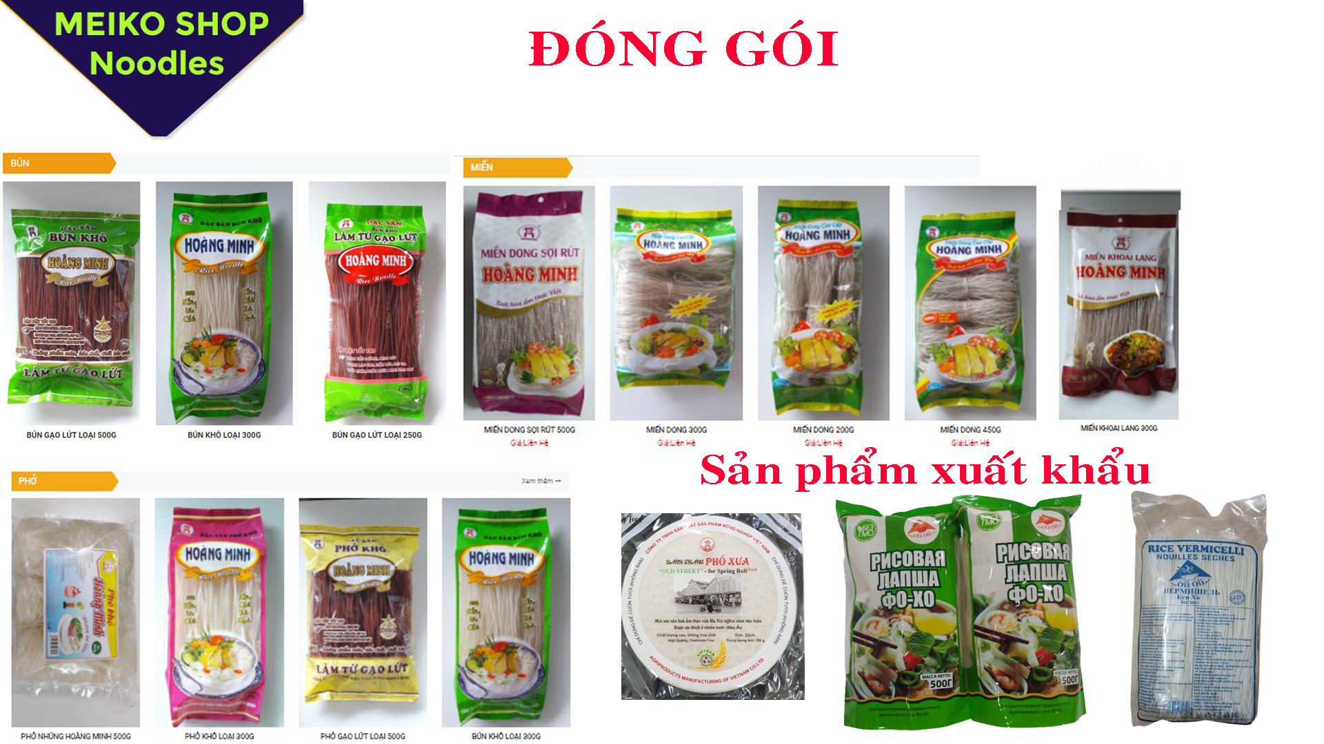 ]Phở trắng -đặc sản gia truyền Phố Xưa-MEIKO sản xuất dẻo dai thơm ngon 500g hàng xuất khẩu Châu Âu đảm bảo an toàn VSTP cao