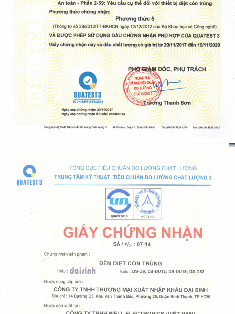 [HCM]Đèn bắt muỗi Đại Sinh DS - D6 (Xanh)