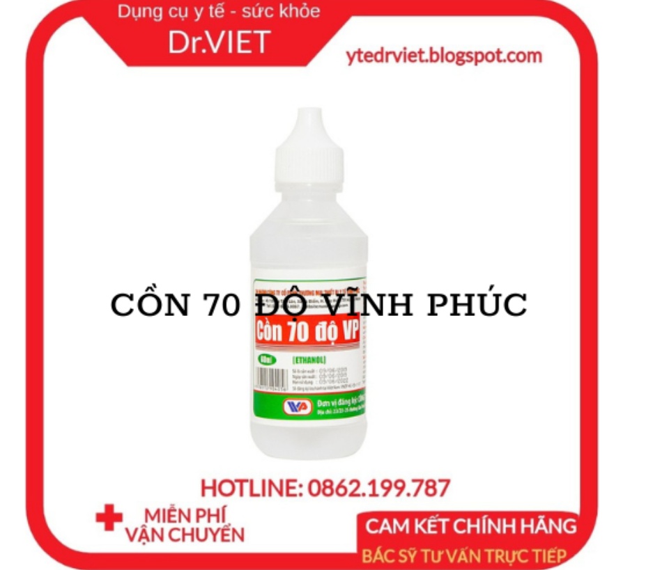 Cồn 70 độ Vĩnh Phúc dùng để xử lý làm sạch môi trường, sát khuẩn bề mặt vật dụng và có thể xử lý vi khuẩn trực tiếp trên con người, bề mặt da, sát khuẩn vết thương, diệt khuẩn, sát khuẩn dụng cụ y tế, đồ vật DrViet 60 Cồn 70 độ Vĩnh Phúc dùng để xử lý làm sạch môi trường, sát khuẩn bề mặt vật dụng và có thể xử lý vi khuẩn trực tiếp trên con người, bề mặt da, sát khuẩn vết thương, diệt khuẩn, sát khuẩn dụng cụ y tế, đồ vật DrViet
