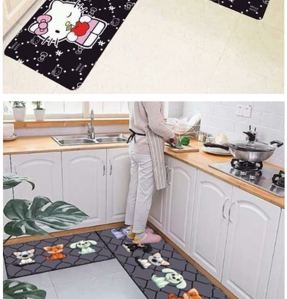 Bộ 2 thảm nhà bếp chống dầu mỡ thấm nước dễ dàng giặt sạch -