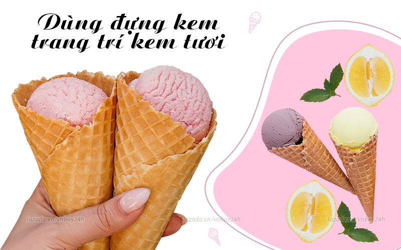 Vỏ Bánh Ốc Quế Đựng Kem - Bịch 10 Cái Thơm Giòn Ăn Kem