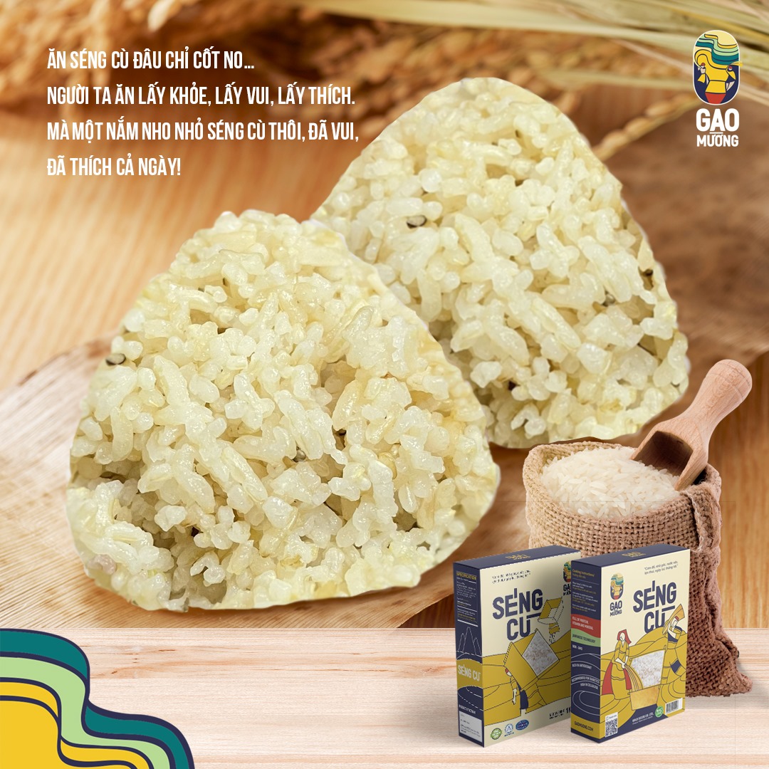 Combo 1kg gạo lứt Séng Cù và 1kg gạo Nếp Nương hút chân không