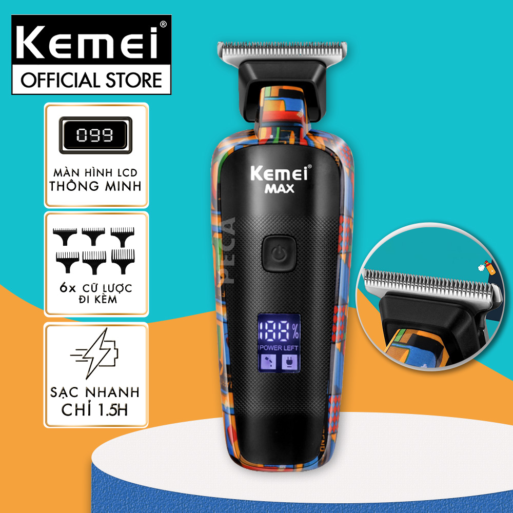 Tông đơ chấn viền Kemei KM-MAX5090 màn hình LCD có thể cắt tóc, cạo râ