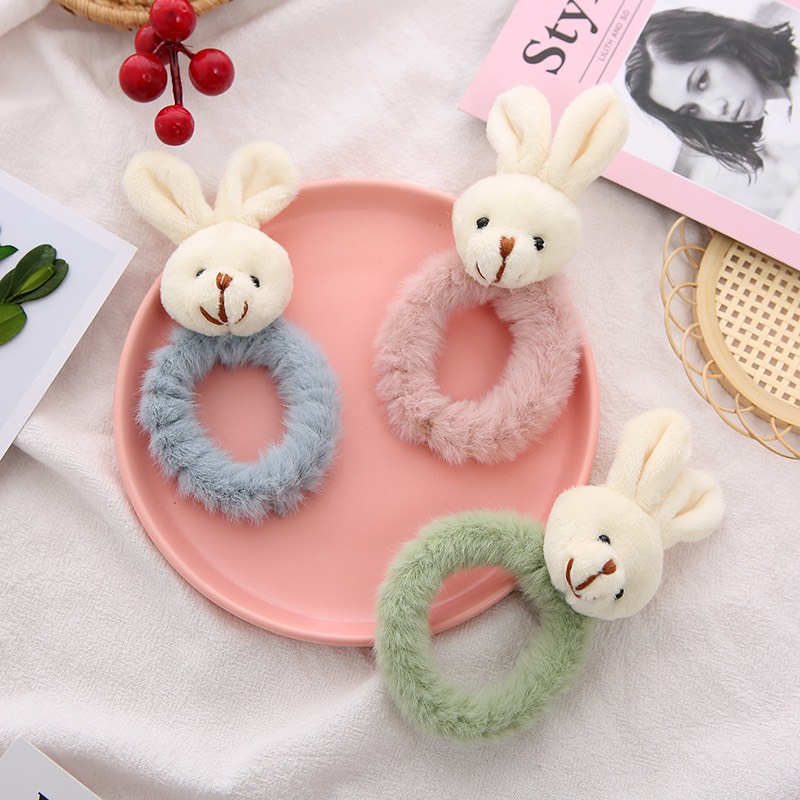 Dây Buộc Tóc Hình Thú 3D Cho Nữ - Dây Cột Tóc Hình Gấu , Thỏ (1 Chiếc)