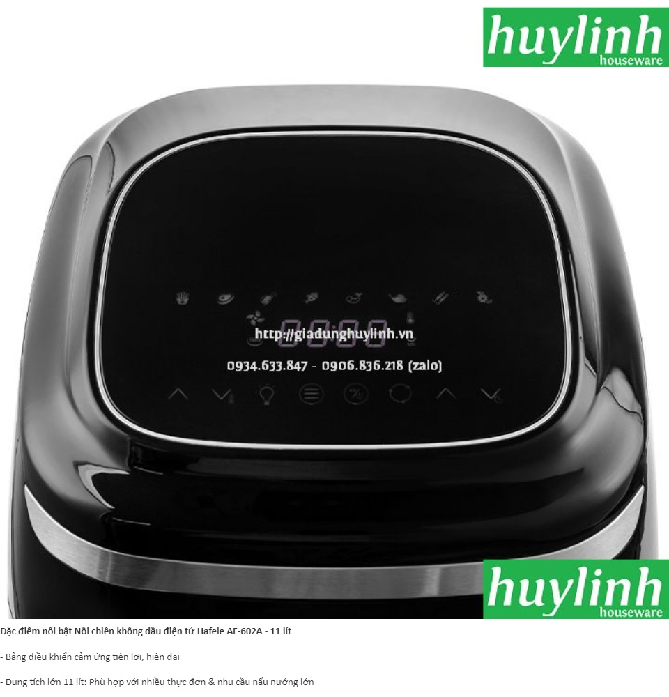 Nồi chiên không dầu điện tử Hafele AF-602A - 535.43.711 - 11 lít