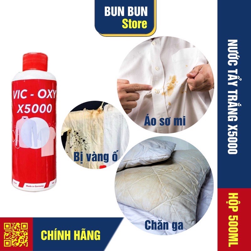 NƯỚC TẨY TRẮNG QUẦN ÁO VIC OXY X5000
