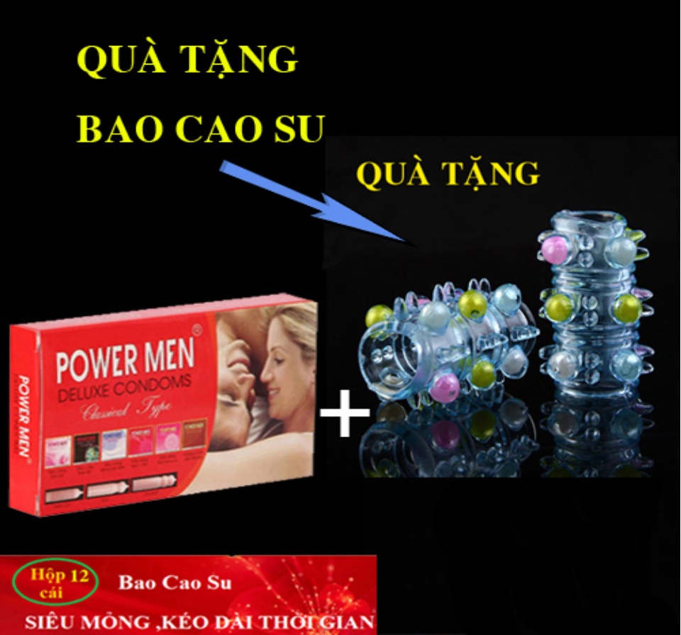 Bao cao su Powermen Gia đình - Bao cao su siêu mỏng trơn Powermen gia đình Hộp 12 chiếc - Tặng bao cao su tăng kích thước - dùng nhiều lần 1