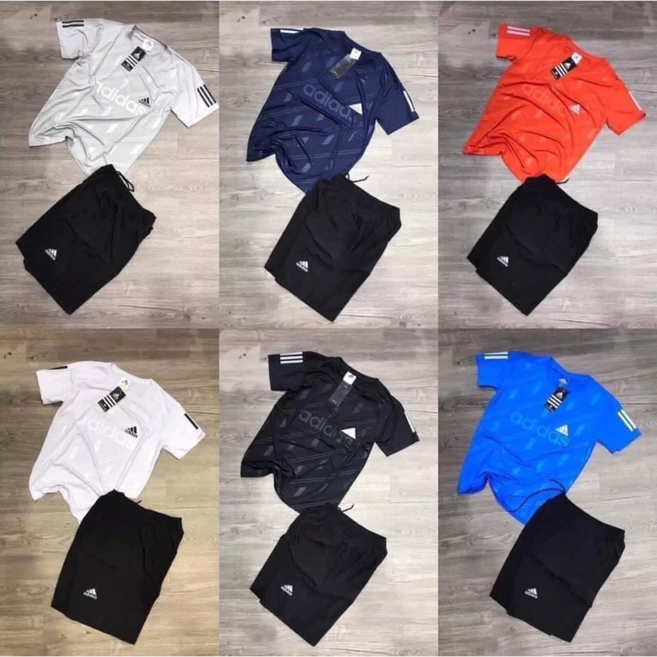 Bộ Thể Thao Nam Adidas cộc tay, bộ hè nam, bộ quần áo thể thao Adidas nam chất liệu thun lạnh mềm mịn, co giãn 4 chiều