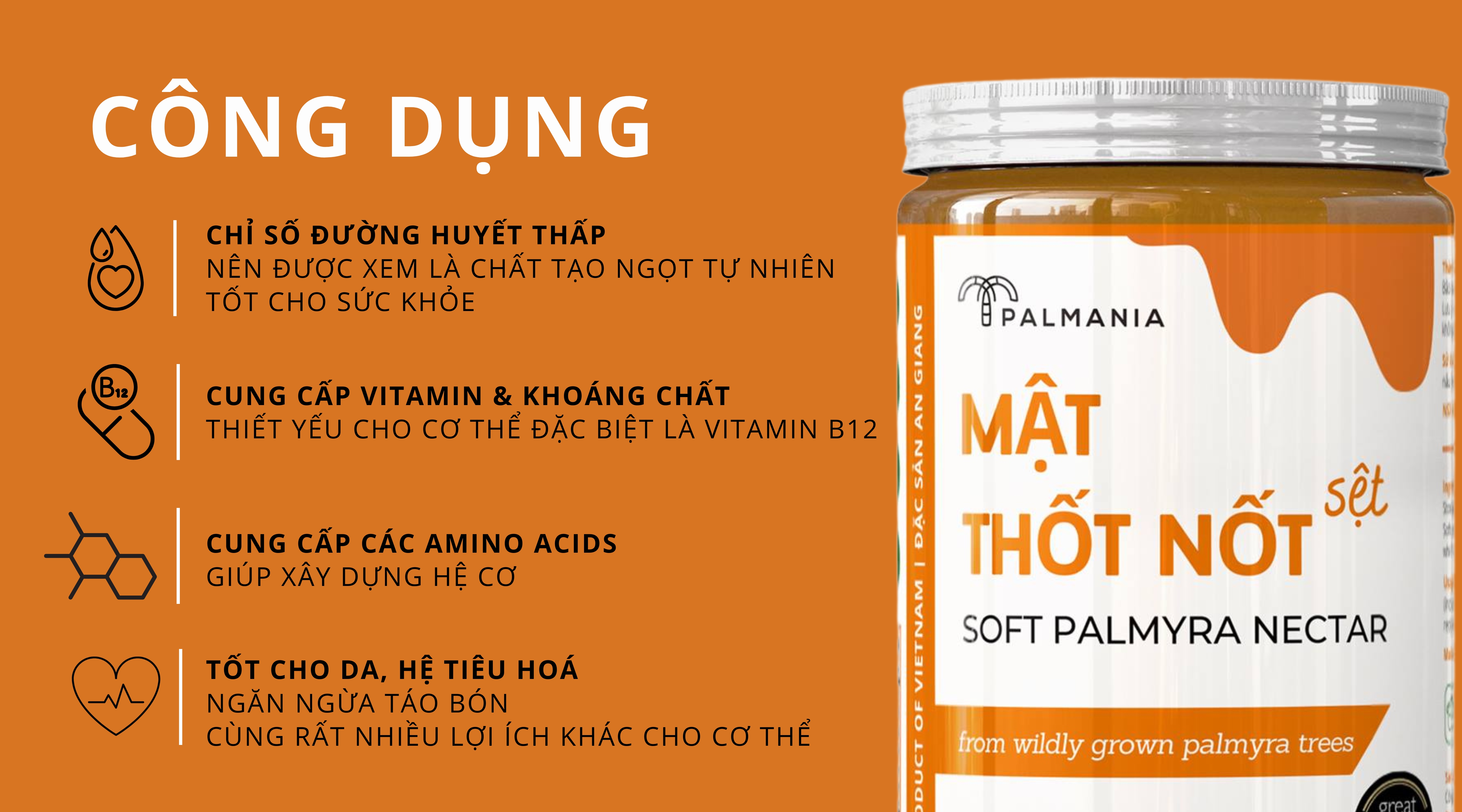 Đường Thốt Nốt Palmania Dạng Sệt - 100% NGUYÊN CHẤT - Nguyên Chất, Tự Nhiên Vì Sức Khỏe, Mật Thốt Lốt Chảy Chính Gốc Hũu Cơ, Đặc Sản An Giang, Mật Thốt Nốt Không Sử Dụng Chất Tẩy Hay Chất Bảo Quản - Palm Sugar