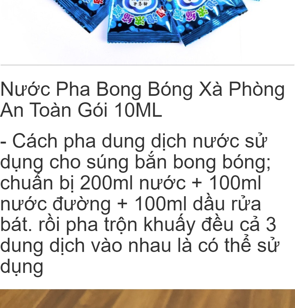 Nước Pha Bong Bóng 10 gói Xà Phòng An Toàn Gói 10ML 2