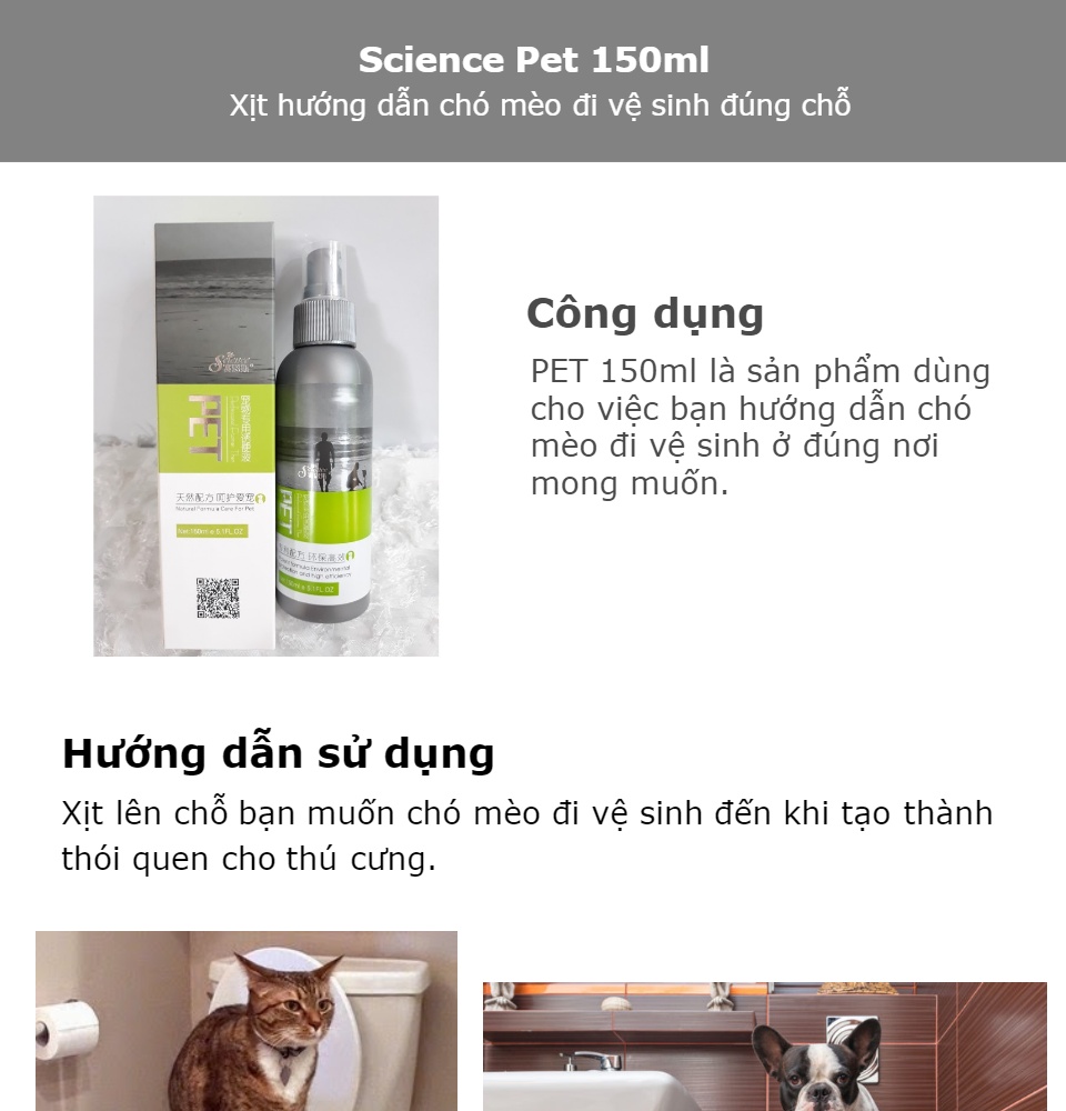 Chai xịt giúp thú cưng đi vệ sinh đúng chỗ - SCIENCE PET 50ml -