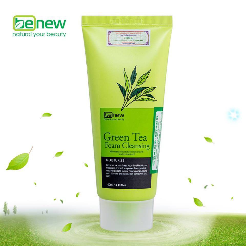 Sữa Rửa Mặt Trà Xanh Ngừa Mụn Benew Green Tea Foam Cleansing 100ml, Không Gây Kích Ứng Phù Hợp Mọi Loại Da.