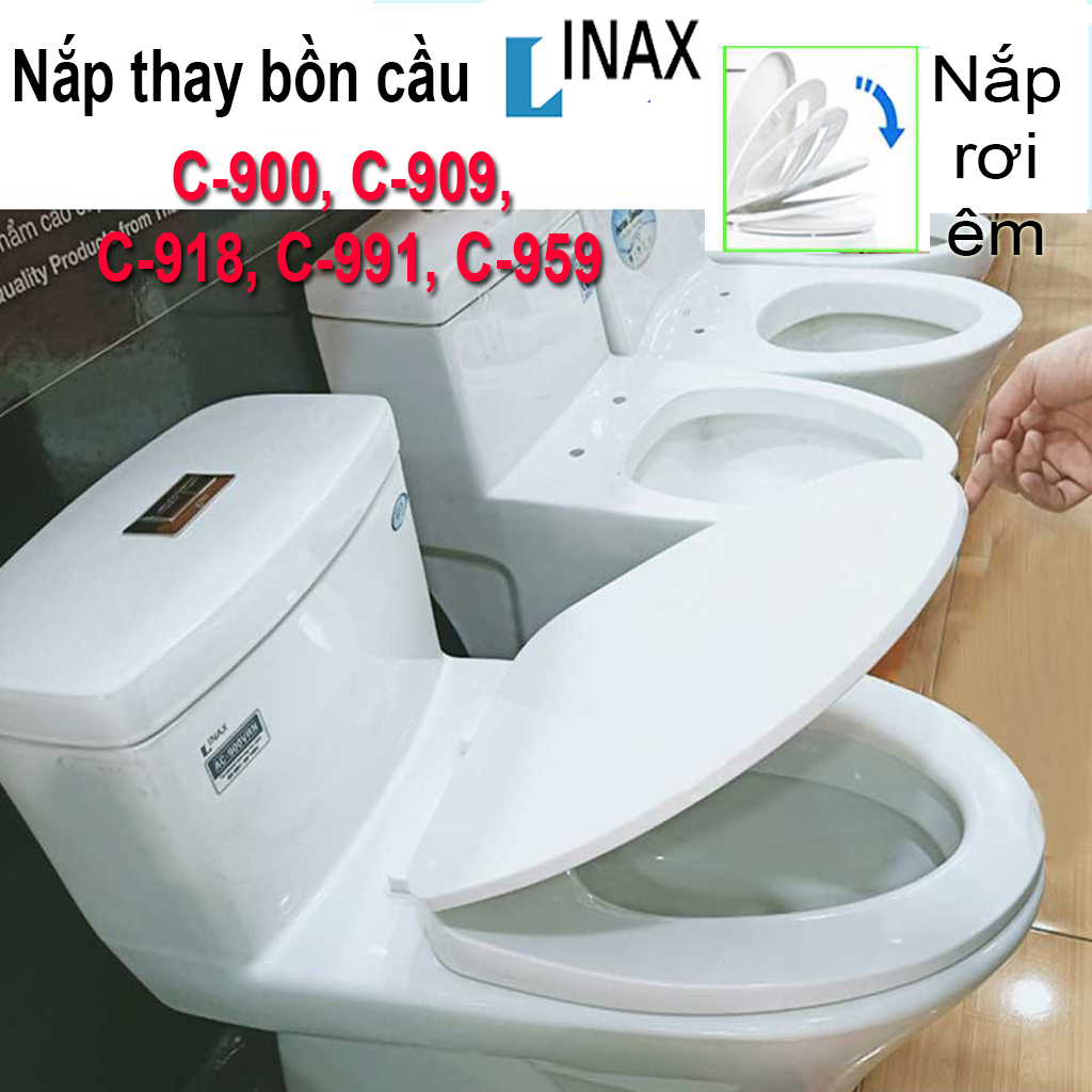 Nắp Bồn Cầu Đóng Êm Thay Thế Cho Bồn Cầu INAX C-702, C-900, C-909, C-918, C-991, C-959