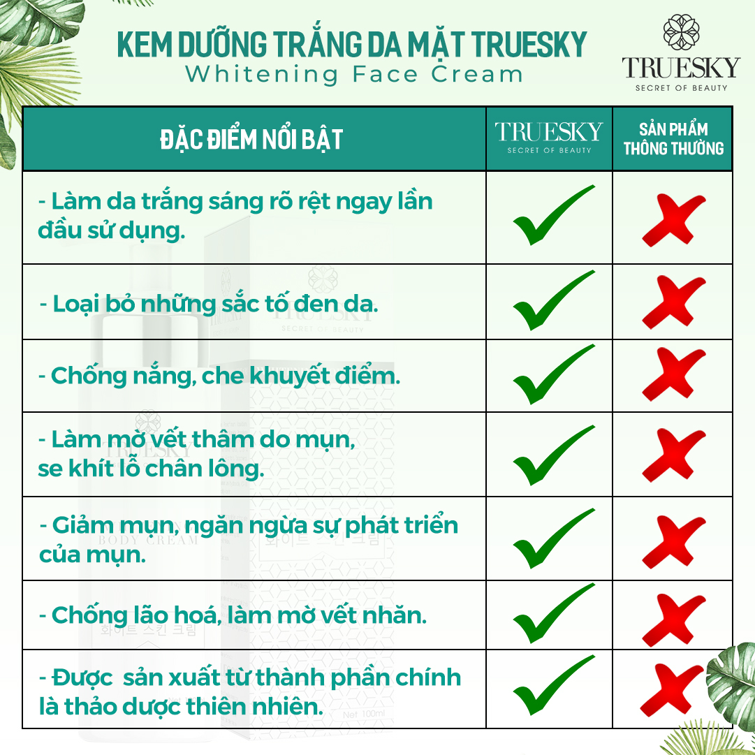 Kem dưỡng trắng da mặt Truesky