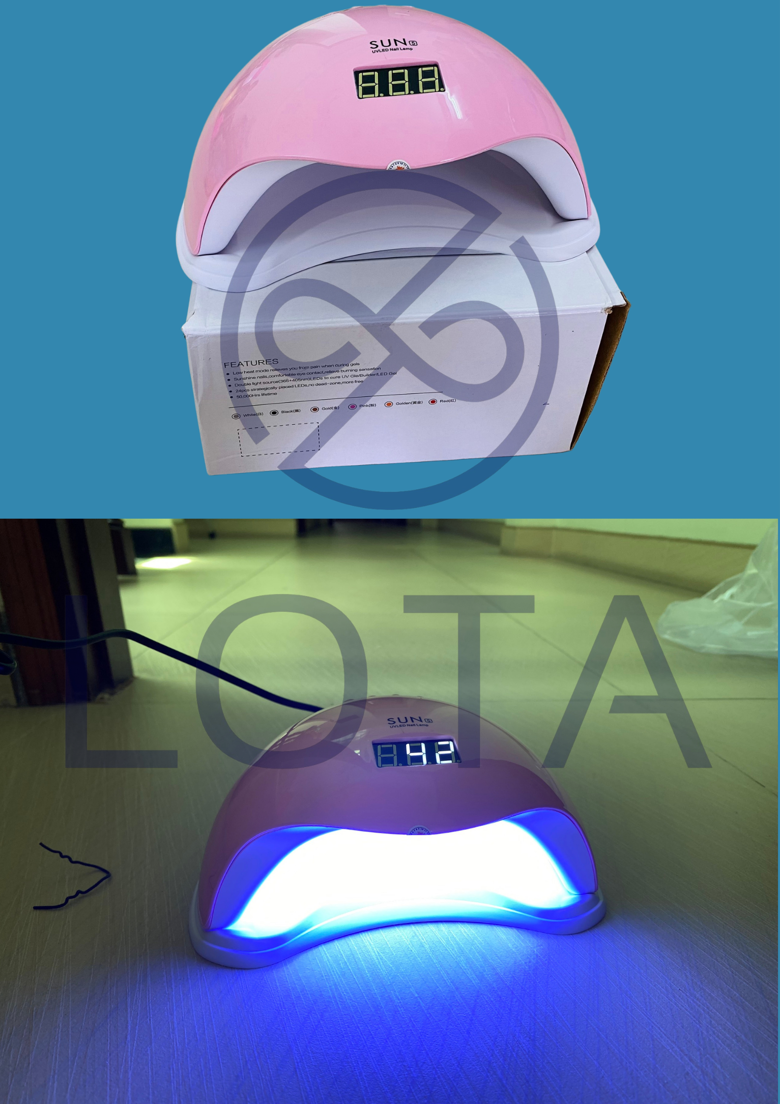 Đèn hơ sơn gel móng tay Sun 5 máy sấy sơn móng tay gel đèn LED UV Sun5 rút ngắn thời gian khô móng SunV nail dryer dụng cụ làm nails dụng cụ làm móng nail lamp đồ nghề làm móng salon chuyên nghiệp giá rẻ 48W