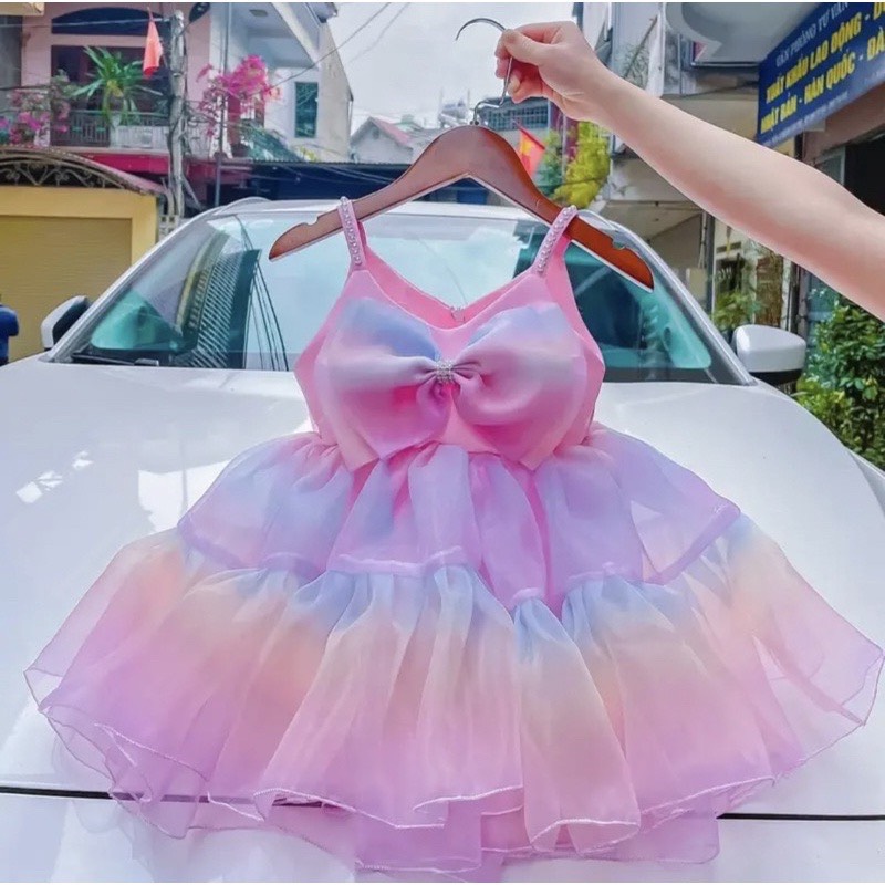 HCM] Váy Đầm công chúa 2 dây đính ngọc cho bé gái _ Quần áo trẻ em |  Lazada.vn