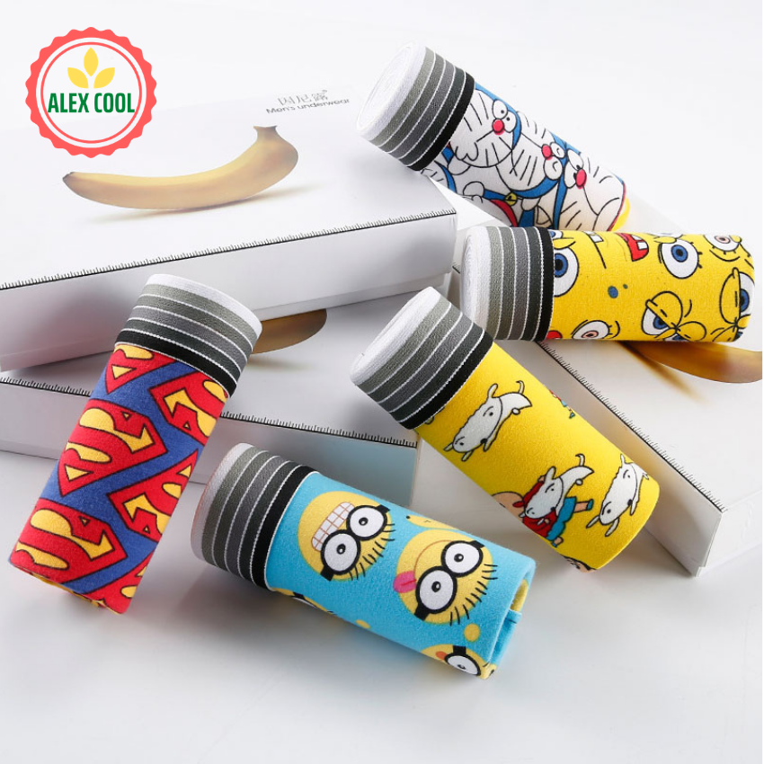 Quần sịp nam đùi hoạt hình doremon thun lạnh 4 chiều - nhiều màu - dạng đùi - họa tiết hoạt hình - vải mền mịn - quần boxer nam - thấm hút mồ hôi - cute cao cấp - Alex Cool - C