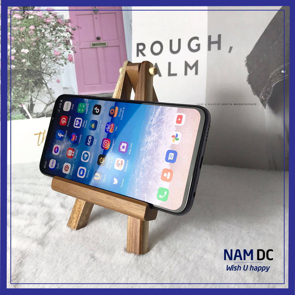 Giá để điện thoại gỗ, kệ đỡ điện thoại, loại 3 chân