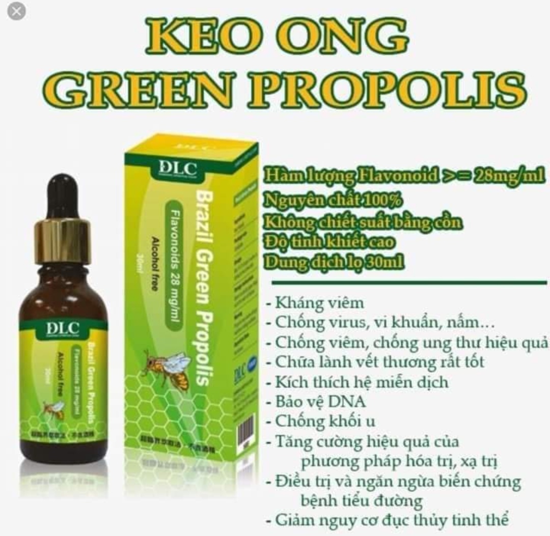 Feeship+voucher 30k KEO ONG XANH BRAZIL DLC- KHÁNG SINH TỰ NHIÊN HÀM LƯỢNG FLAVONOIDS 28mg/ml TỦ THUỐC CỦA GIA ĐÌNH LÀM LÀNH, KHÁNG VIÊM, PHÒNG CHỐNG VIÊM NHIỄM ĐƯỜNG HÔ HẤP TRÊN-TAI-MŨI-HỌNG-DẠ DÀY