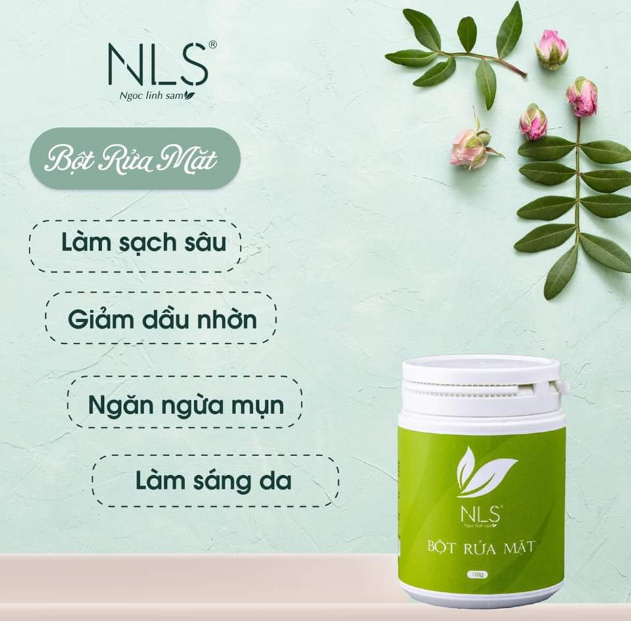Bột rửa mặt thảo dược thiên nhiên Ngọc Linh Sâm 150gram