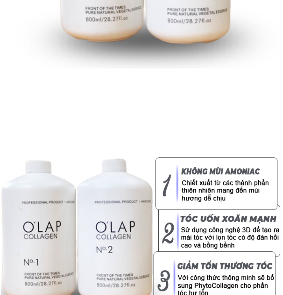 [CHÍNH HÃNG] Uốn Đa Năng(UỐN NÓNG+LẠNH)Olap Colagen 800ml x 2  KEM