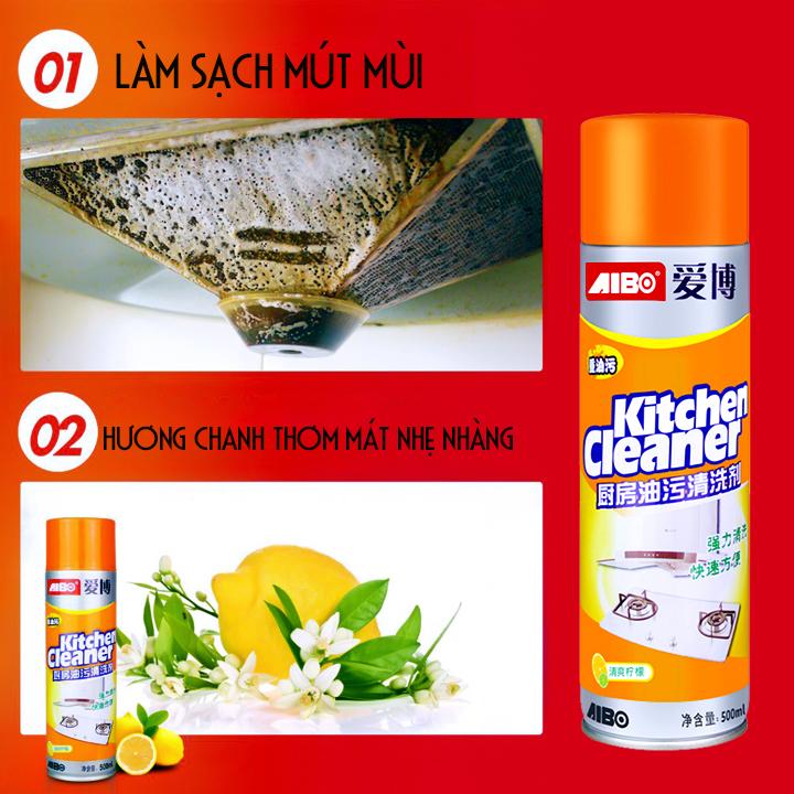 Chai Xịt Tẩy Rủa Nhà Bếp Thai Lan Đa Năng Kitchen Cleaner Thái Lan 500ml , Nước Tẩy Rửa Nhà Bếp Đa Năng Siêu Sạch , Chai Xịt Tẩy Rửa Nhà Bếp, Nhà Tắm - Chai Xịt vệ Sinh Đa Năng Bảo Vệ Da Tay
