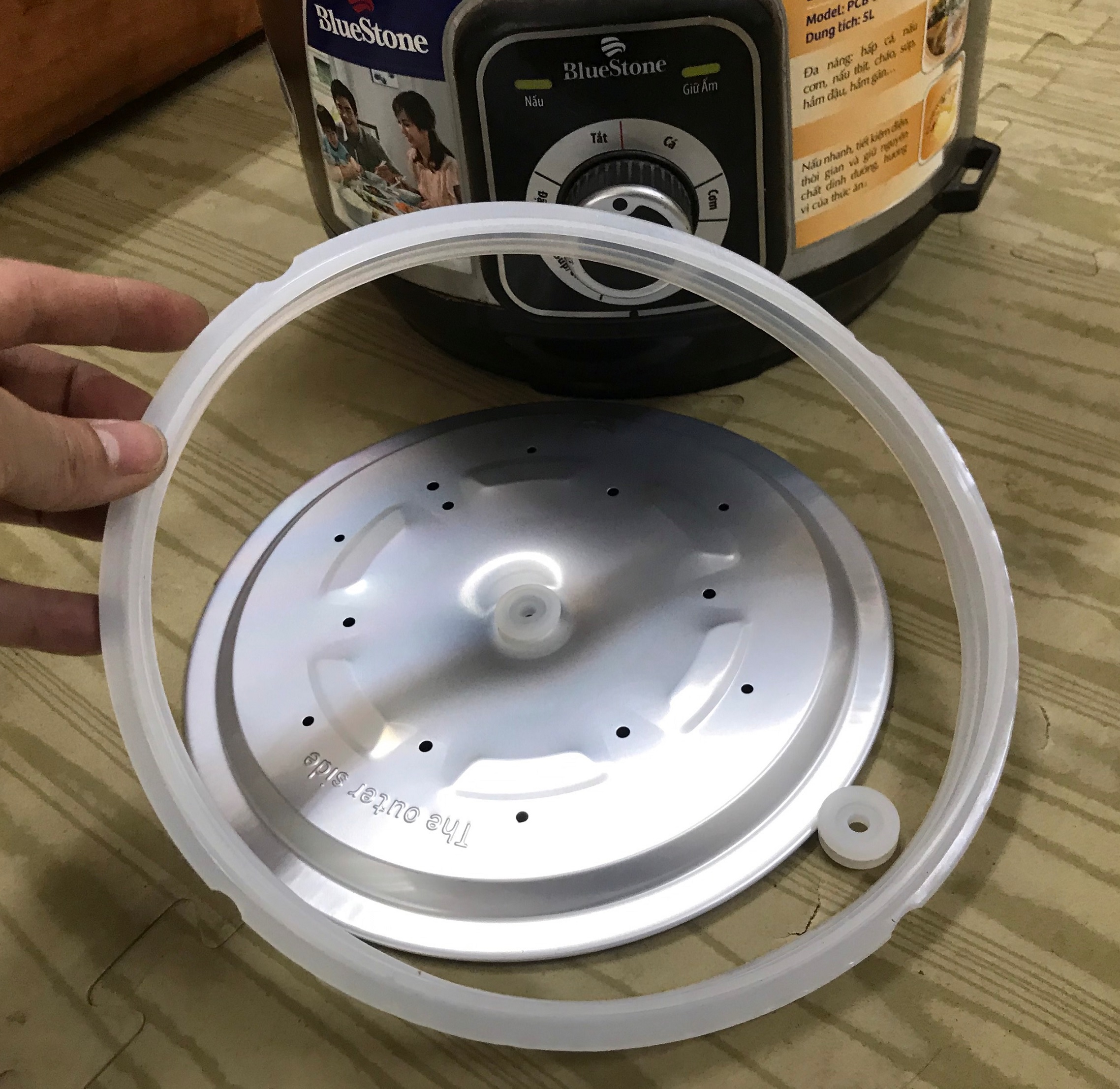 Bộ vung nhôm có Gioăng nồi áp suất đa năng Bluestone 24cm và 22cm