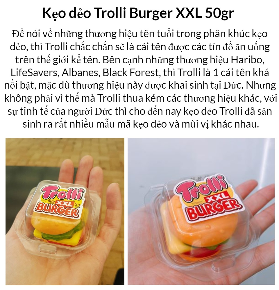 Kẹo dẻo Trolli Burger XXL 50gr