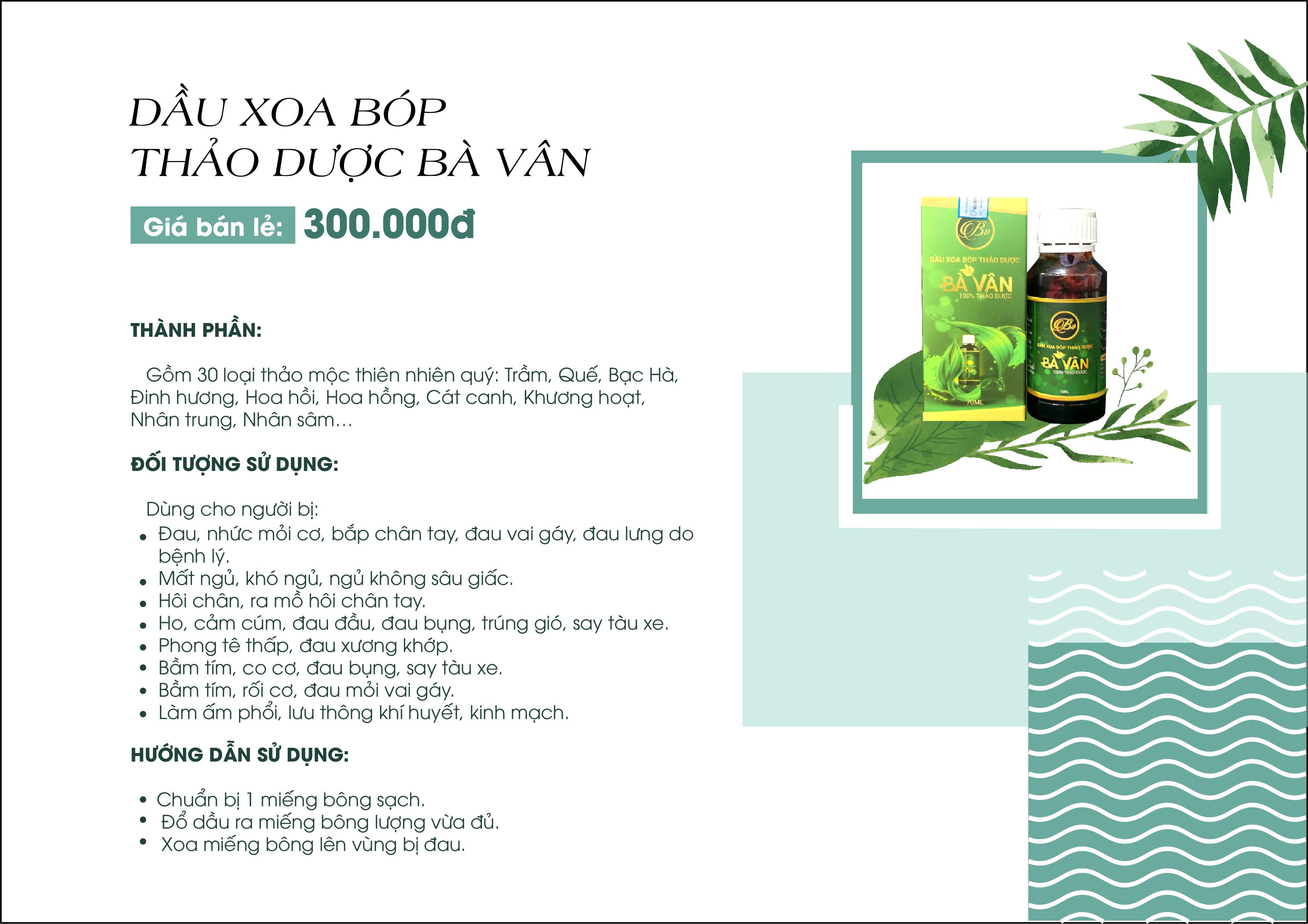 Dầu Xoa Bóp Xương Khớp Thảo Dươc Đông Dược Bà Vân