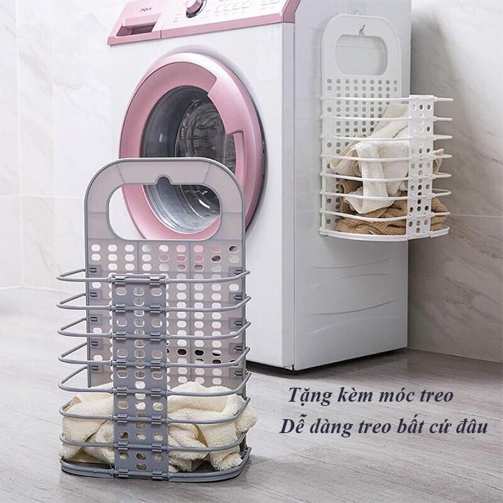 Giỏ đựng đồ, giỏ đựng quần áo bẩn, đồ chơi cho bé gấp gọn treo kế máy giặt hoặc treo tường tiện lợi, rổ treo tường đựng đồ dùng sinh hoạt, giỏ nhựa Cozzy house GĐĐGG-CH