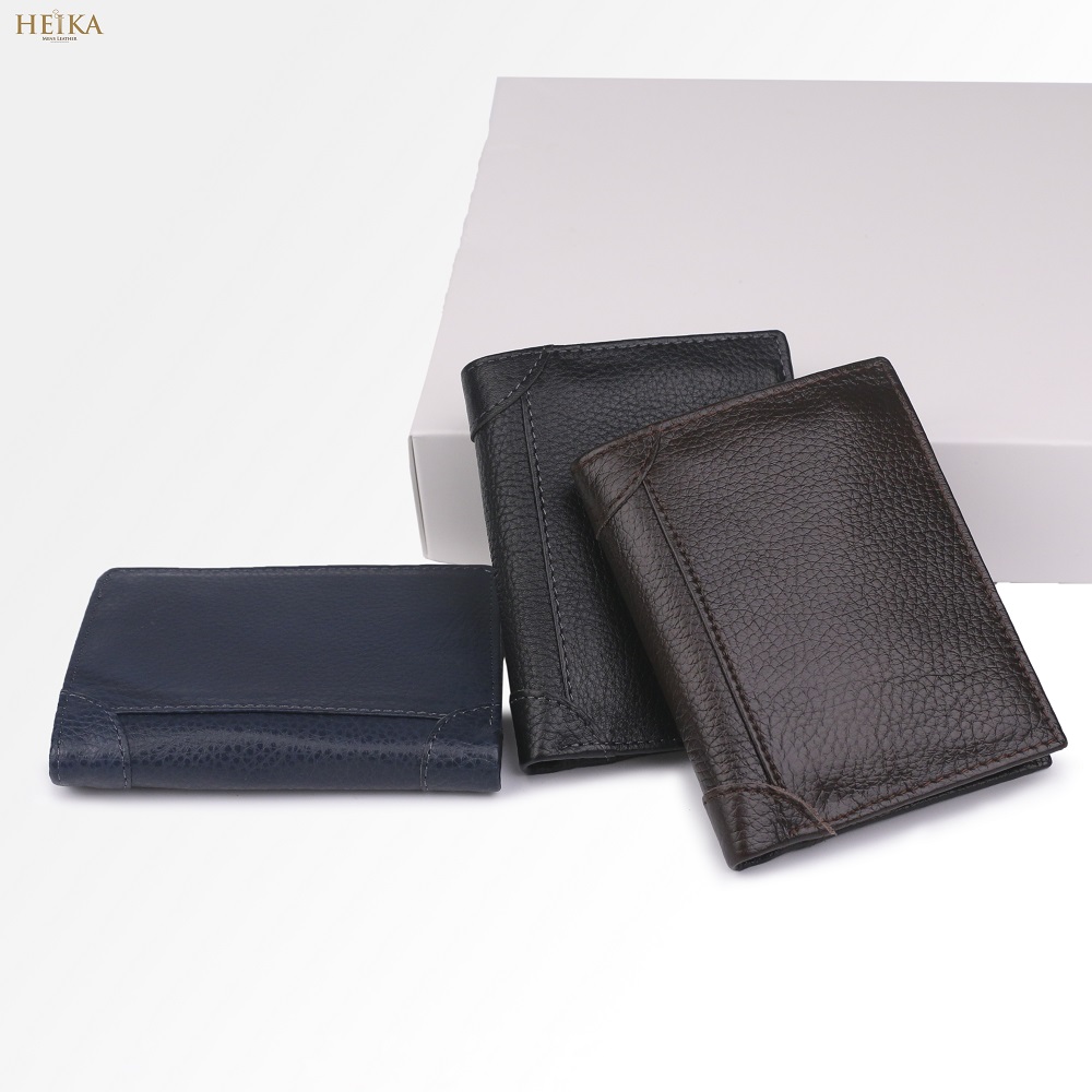 Ví Nam / Bóp Nam  Ví Da Nam / Bóp Da Nam Giá Tận Xưởng Có 3 Ngăn Lớn 1 Khóa Kéo 7 Ngăn Nhỏ Bỏ Vừa Tất Cả Các Loại Giấy Tờ, Bảo hành 24 tháng, thương hiệu Heika
