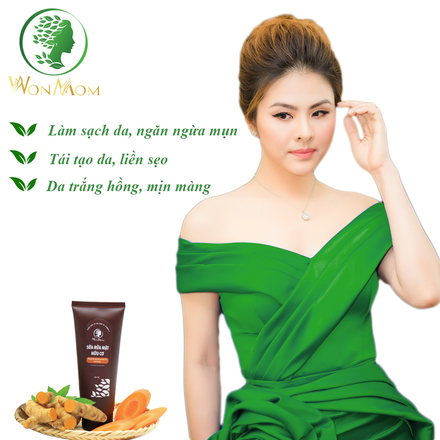 Bộ Dưỡng Da Mặt Organic, Làm Sạch Da, Ngăn Ngừa Mụn, Trắng Sáng Da Mặt Wonmom ( 1 Sữa Rửa Mặt + 1 Serum Vitamin C ):4635