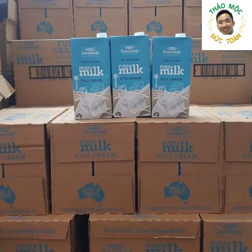 Sỉ Sữa tươi Úc - Sữa tươi nguyên kem Greendale Pure - Không đường - Thùng 12 hộp 1L