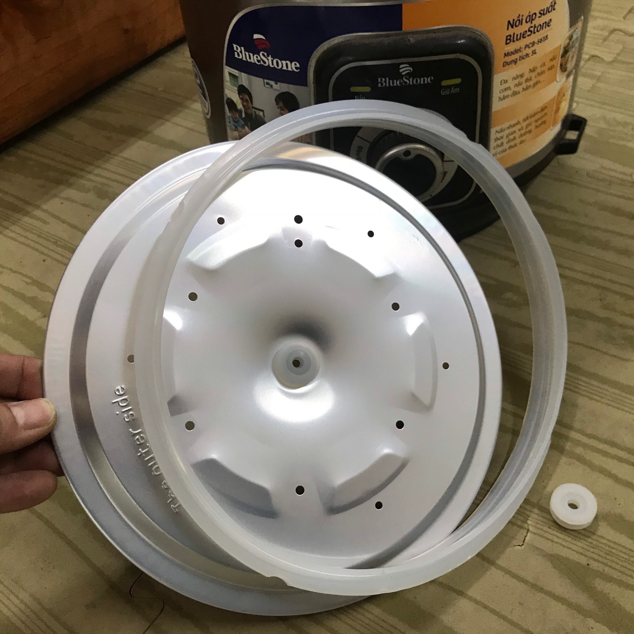 Bộ vung nhôm có Gioăng nồi áp suất đa năng Bluestone 24cm và 22cm