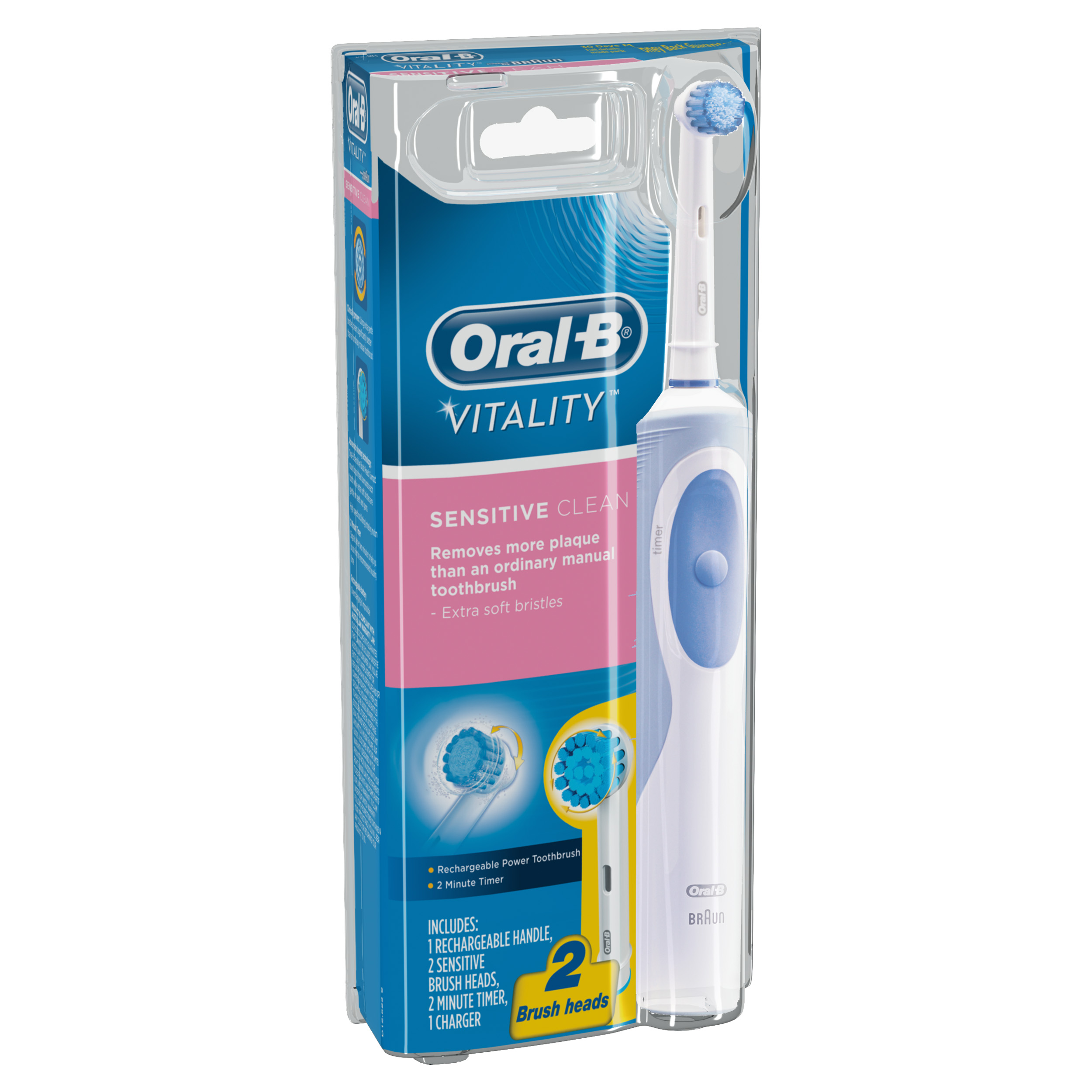 Bàn Chải Đánh Răng Điện Oral-B Vitality Sensitive Clean (Siêu mềm, nhiều  lông bàn chải) - Bảo Hành 6 Tháng | Lazada.vn