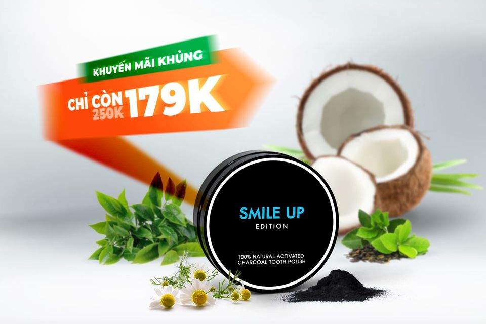 Trắng răng than hoạt tính SMILE UP hủ 100g