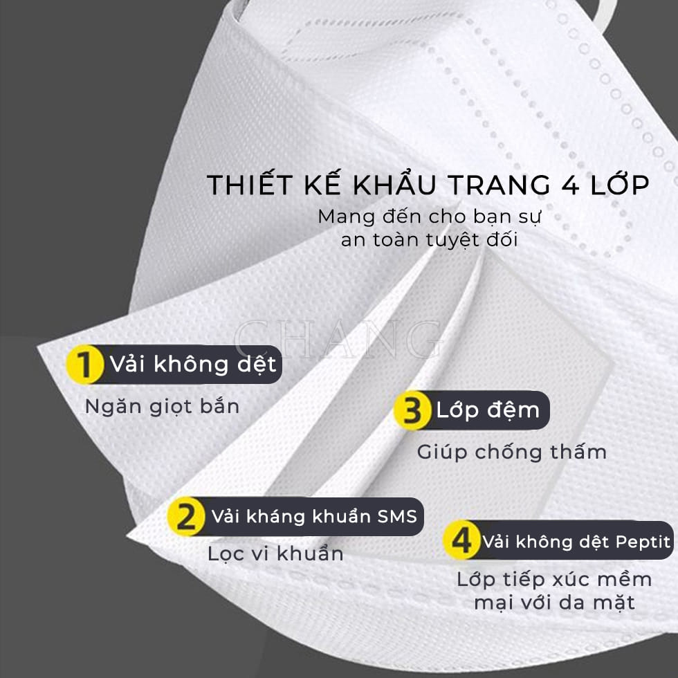 Combo 10/50/100 Chiếc Khẩu trang 4 Lớp KF94 V- MASK Chống Bụi Mịn Và Kháng Khuẩn Hàng Cao Cấp