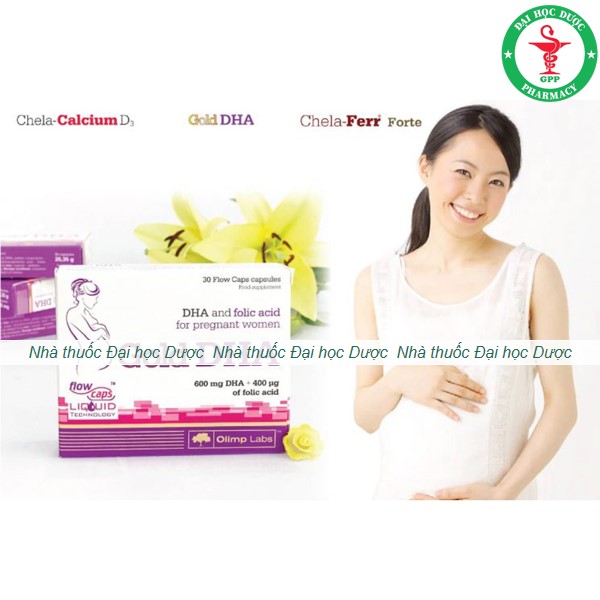 Gold DHA - Giúp bổ sung DHA và axit folic cho phụ nữ có thai và cho con bú (Hộp 30 Viên) HN Uni Pharmacy