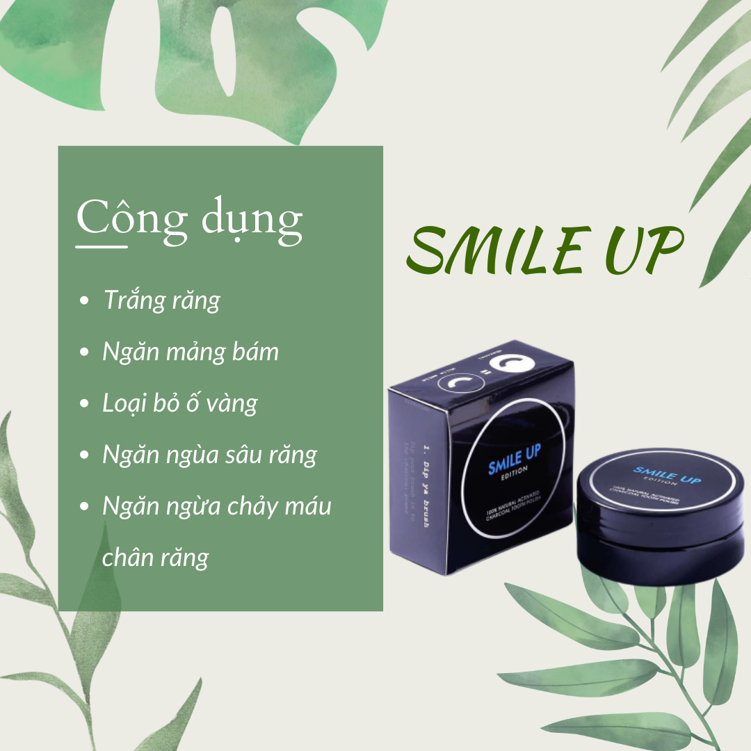 Trắng răng than hoạt tính SMILE UP hủ 100g