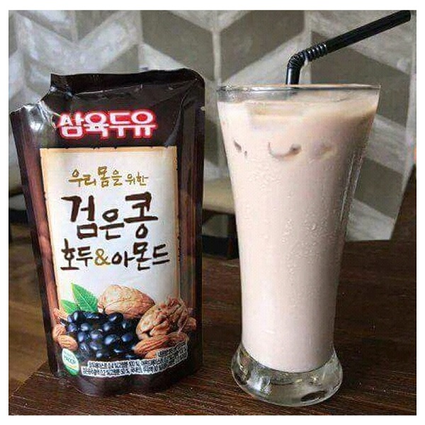 1 Thùng 20 Túi Sữa nước óc chó đậu đen hạnh nhân Hàn Quốc SAHMYOOK 195ML BH513