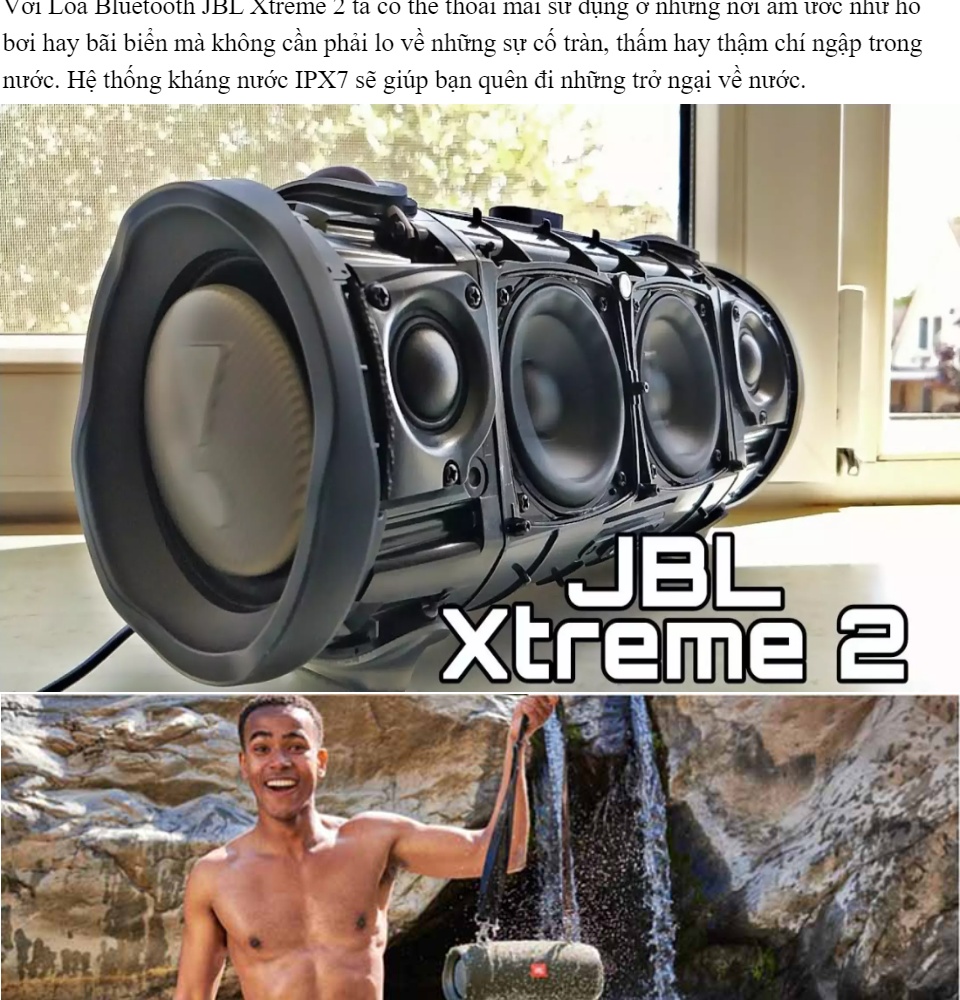 Loa Bluetooth JBL Xtreme 2  Siêu Bass- Âm Thanh 3D- Màng Loa Cộng Hưởng-