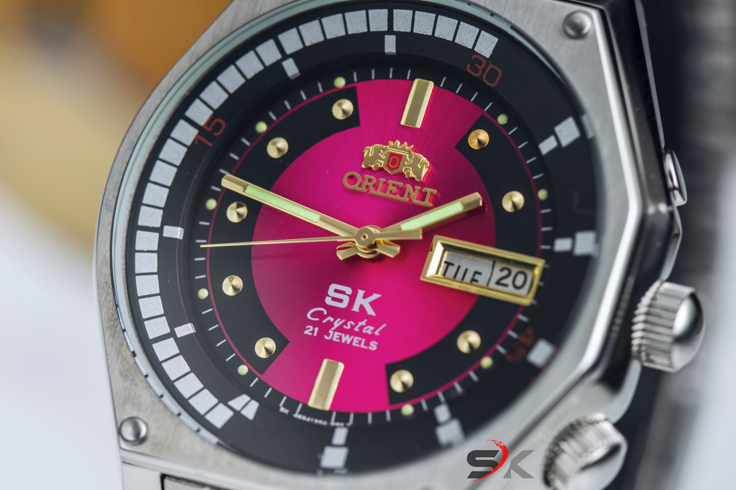 Đồng Hồ Cơ Nam SK Mặt Lửa Cao Cấp Chống Nước Chống Xước Automatic